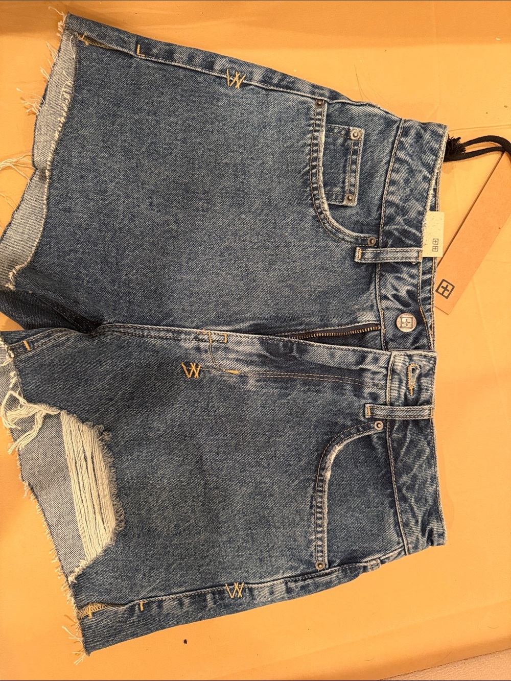Ksubi - Rise’n Hi Short High Waist Raw Distressed Hem Jean Shorts 27